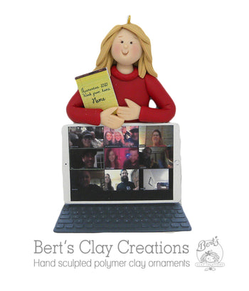 Virtual Meeting Ornament - Bert's Clay Creations